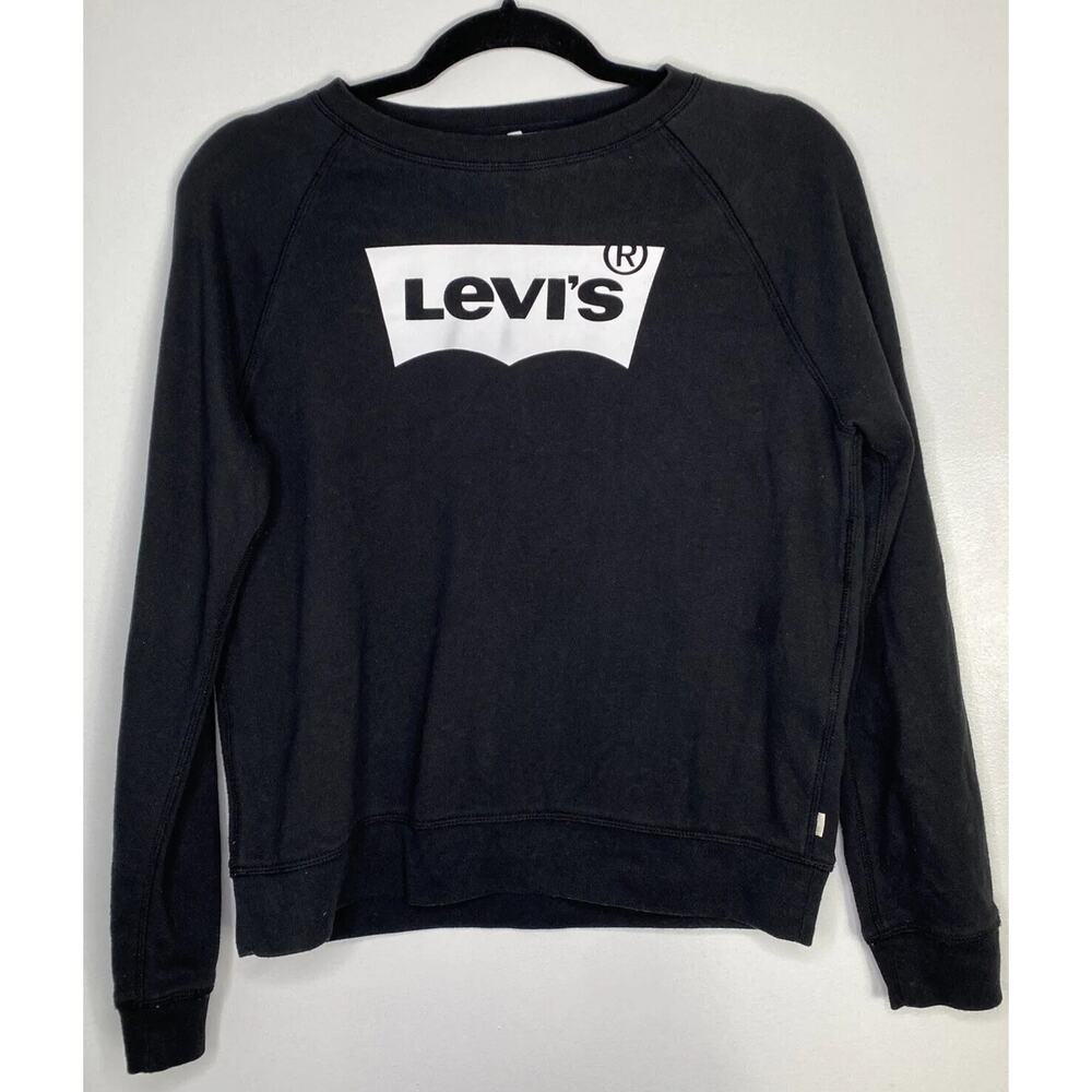 Levis M Black Graphic Ladies Sweatshirt Comfortable Fall Winter Back To School